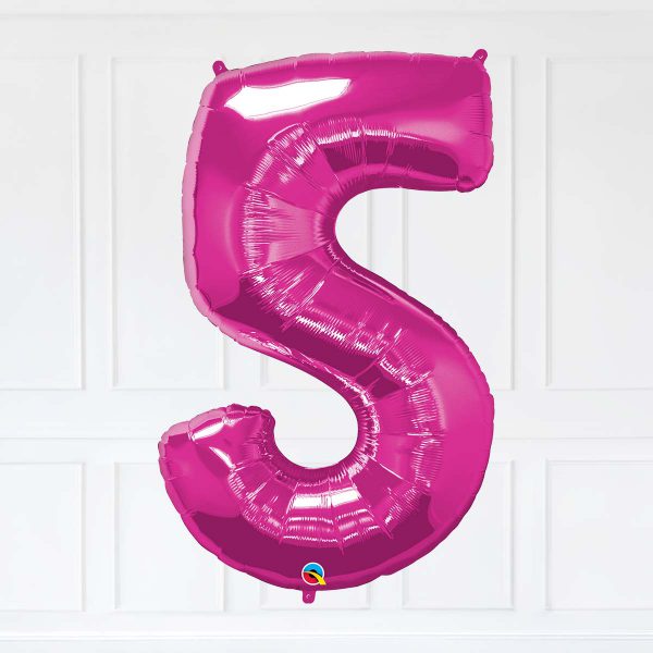 18 Magenta Trio Star Birthday Balloon Numbers - Image 8