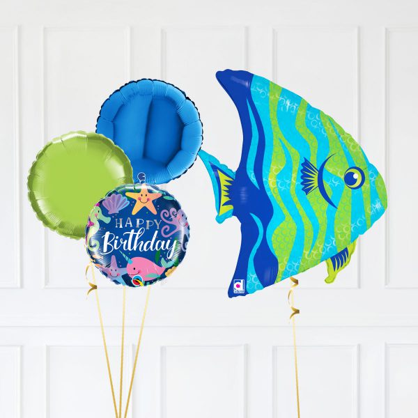 Angel Fish Bubble Blue Green HappyBirthday - Image 4