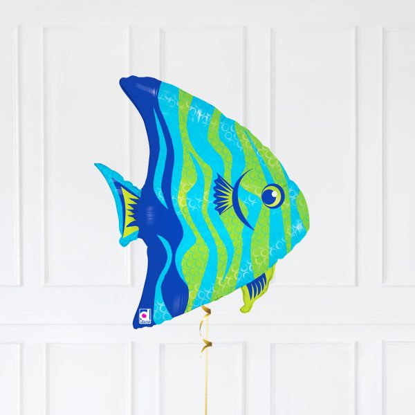 Angel Fish Bubble Blue Green HappyBirthday - Image 3