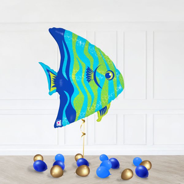 Angel Fish Bubble Blue Green HappyBirthday - Image 2