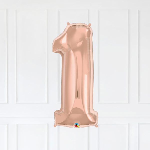 10 RoseGold Trio Star Birthday Balloon Numbers - Image 2