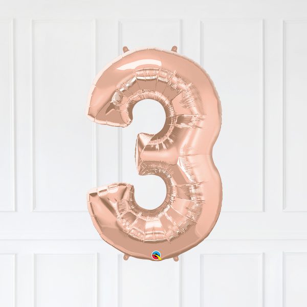 10 RoseGold Trio Star Birthday Balloon Numbers - Image 4