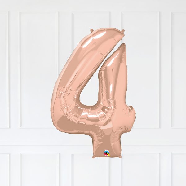 10 RoseGold Trio Star Birthday Balloon Numbers - Image 5