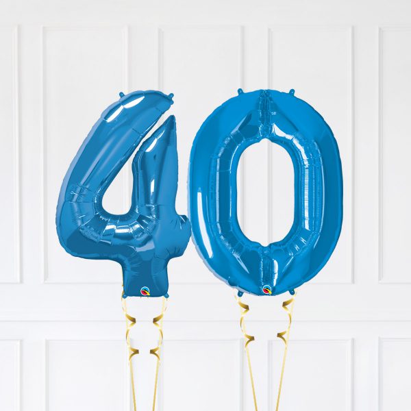 Number 40 Sapphire Blue Star Blue Gold Bubble Happy Birthday - Image 4