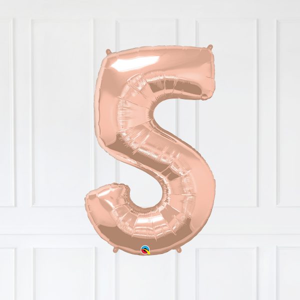 10 RoseGold Trio Star Birthday Balloon Numbers - Image 6