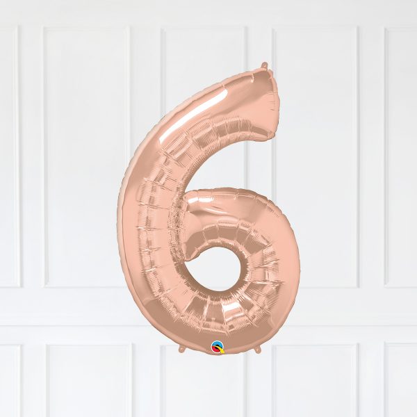 10 RoseGold Trio Star Birthday Balloon Numbers - Image 7