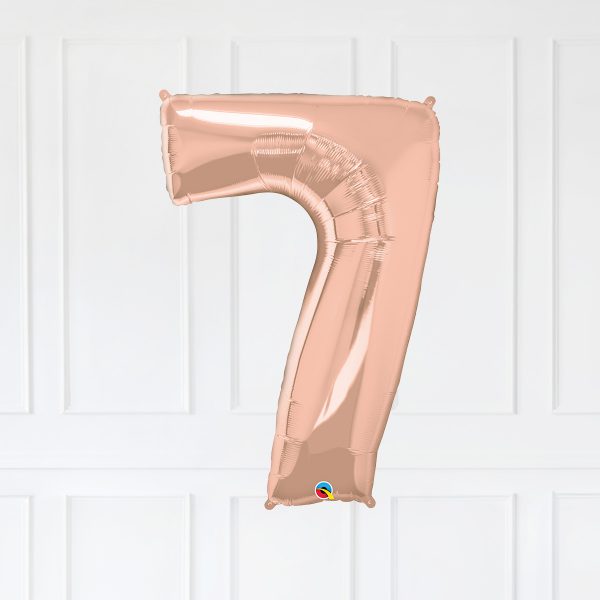 10 RoseGold Trio Star Birthday Balloon Numbers - Image 8