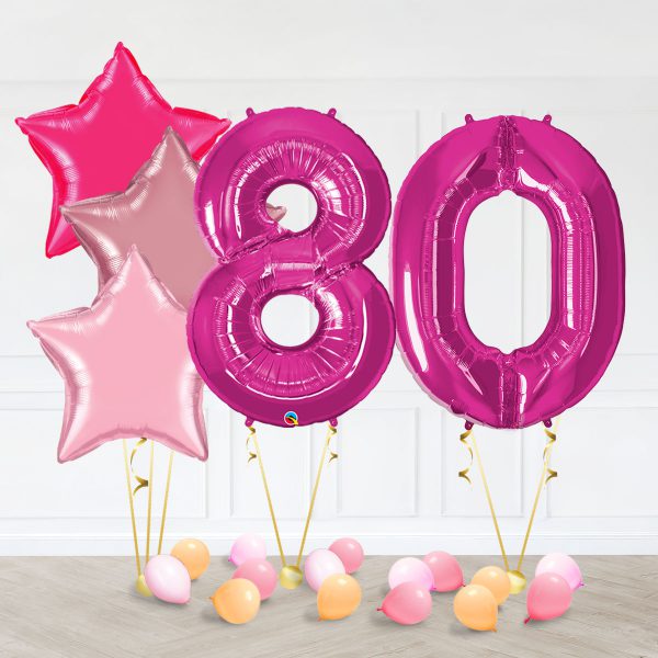 Number 80 Magenta Trio Star Red Brown Rose