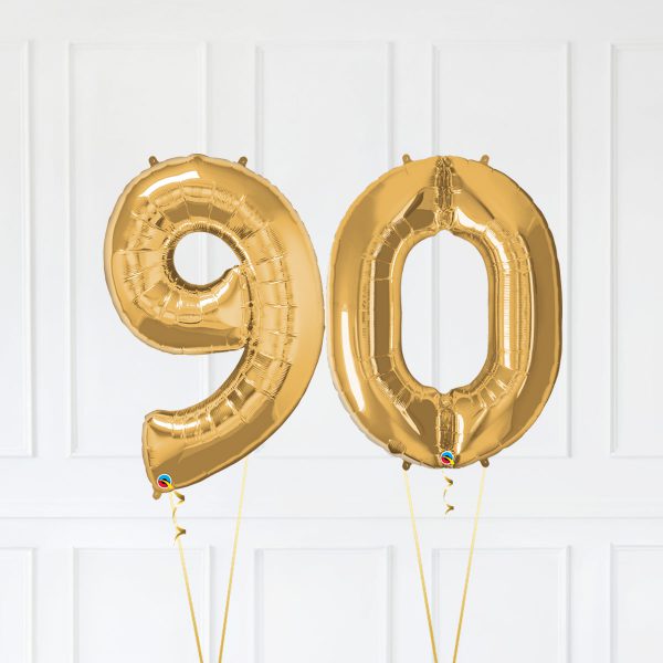 Number 90 Gold Trio Star Red Purple Bubble Colors HappyBirthday - Image 4