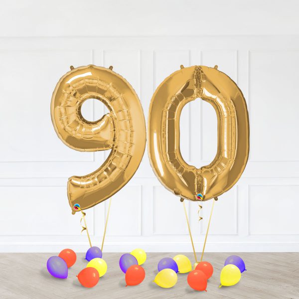 Number 90 Gold Trio Star Red Purple Bubble Colors HappyBirthday - Image 3
