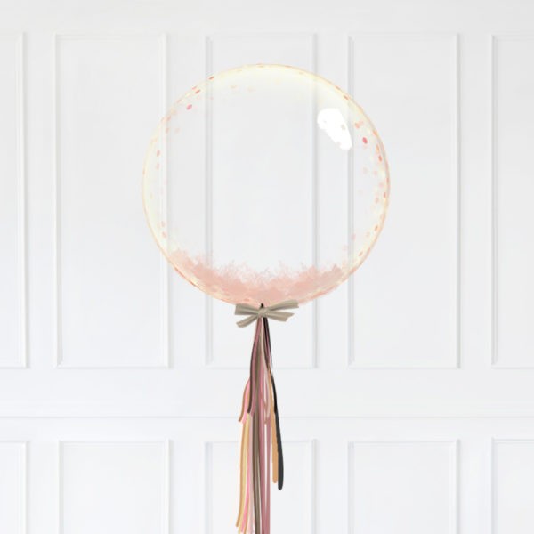 Personalised Rose Gold Confetti Bubble Balloon 20’’ - Image 3