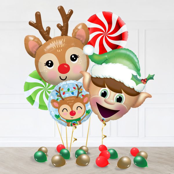 Cute Deer Elf Christmas Green Red