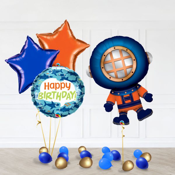Deep Sea Diver Star Bubble Shark HappyBirthday