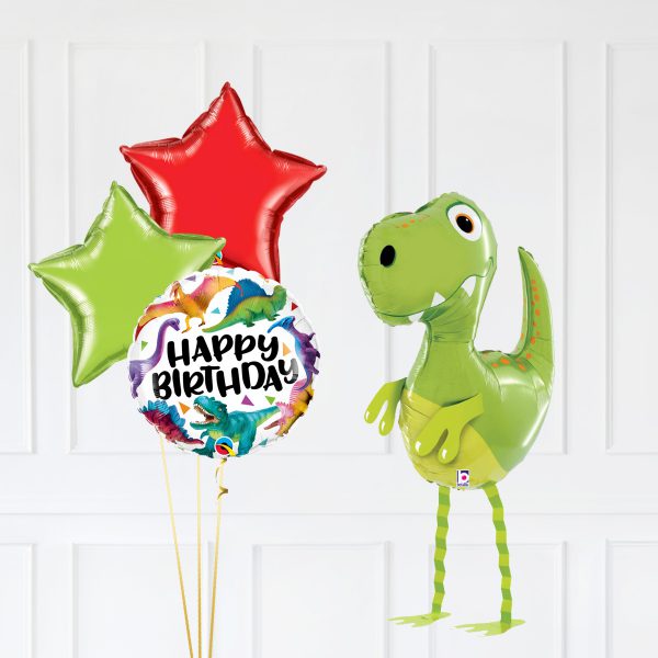 Dinosaur Walker TrioStarBubble Red Green HappyBirthday - Image 2