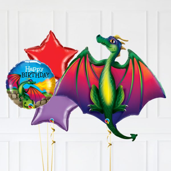 Dragon Star Bubble Red Violet Balloon Happybirthday - Image 4