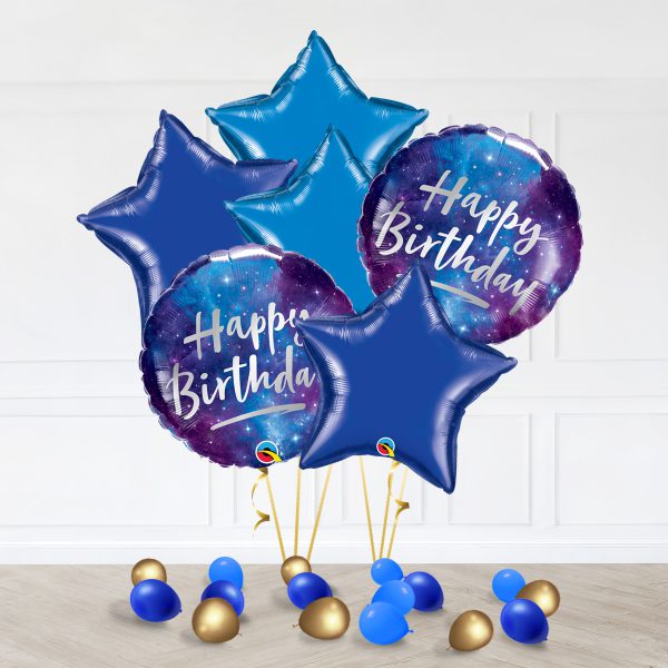 Galaxy Star Bubble Blue Birthday Balloons