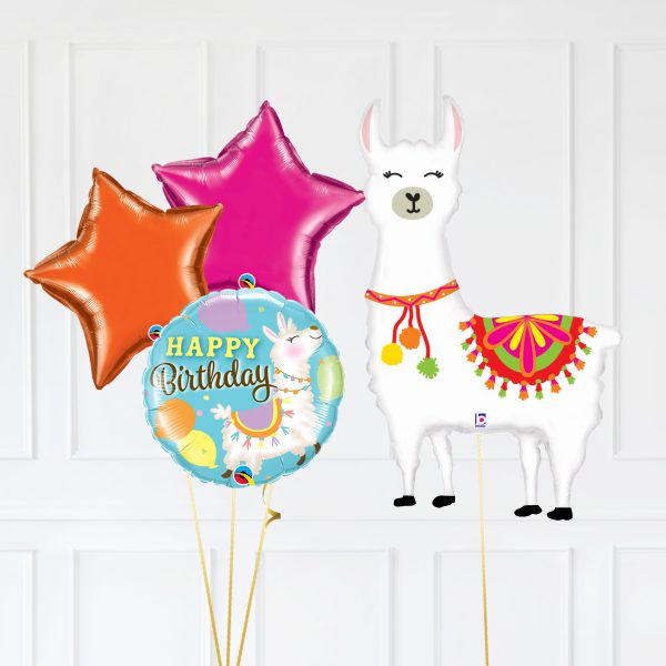Llama Star Bubble Birthday Balloons - Image 2