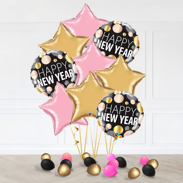 New Year Star Bubble Rose Gold Black
