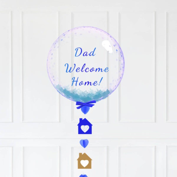 Personalised Text Welcome Home House Blue Tail 24’’ - Image 2