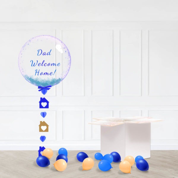 Personalised Text Welcome Home House Blue Tail 24’’