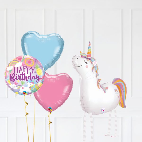 Unicorn Walker TrioStarBubble Blue HappyBirthday Rose - Image 2