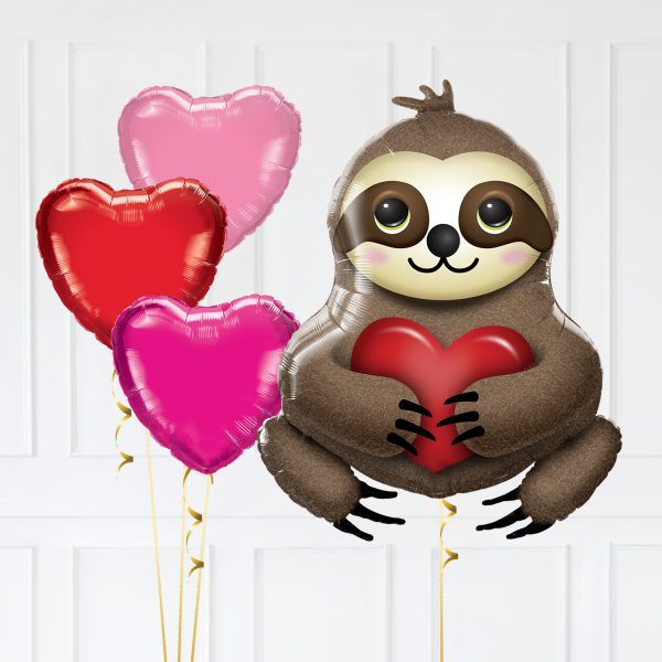 Valentine's Day Sloth Heart TrioHeart Rose Red Fuchsia - Image 2