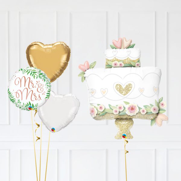 Wedding Cake Inflated Balloon Mr & Mrs Heart - Image 3
