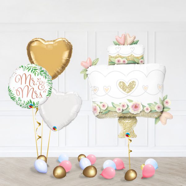 Wedding Cake Inflated Balloon Mr & Mrs Heart