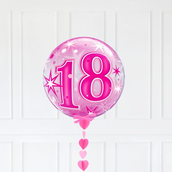 SINGLE BUBBLE – 18 PINK STARBURST SPARKLE - Image 2