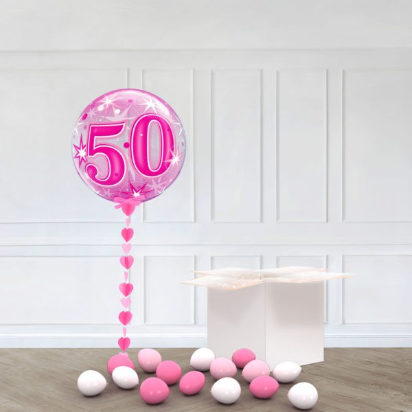SINGLE BUBBLE – 50 PINK STARBURST SPARKLE