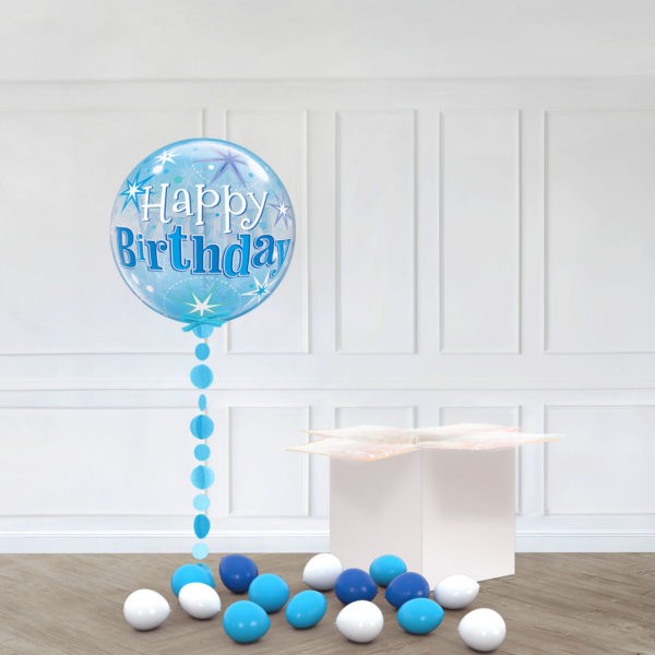 SINGLE BUBBLE – BIRTHDAY BLUE STARBURST SPARKLE