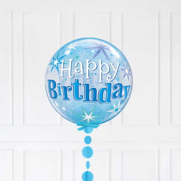 SINGLE BUBBLE – BIRTHDAY BLUE STARBURST SPARKLE - Image 2