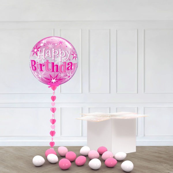 SINGLE BUBBLE – BIRTHDAY PINK STARBURST SPARKLE
